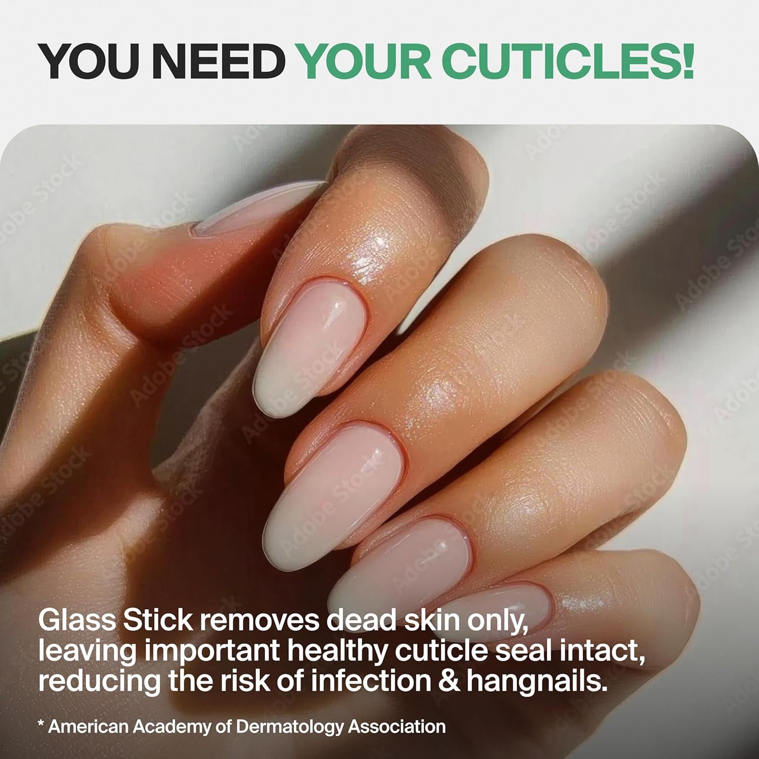 Glass Cuticle Stick - Ethically Made in Czech Republic - Cuticle Pusher & Remover, Callous & Dry Skin Fingertip File, Nail Shaper