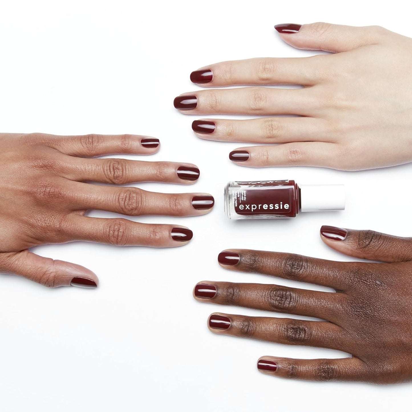 Expr, Quick-Dry Nail Polish, 8-Free Vegan, Deep Burgundy, Not so Low-Key, 0.33 Fl Oz