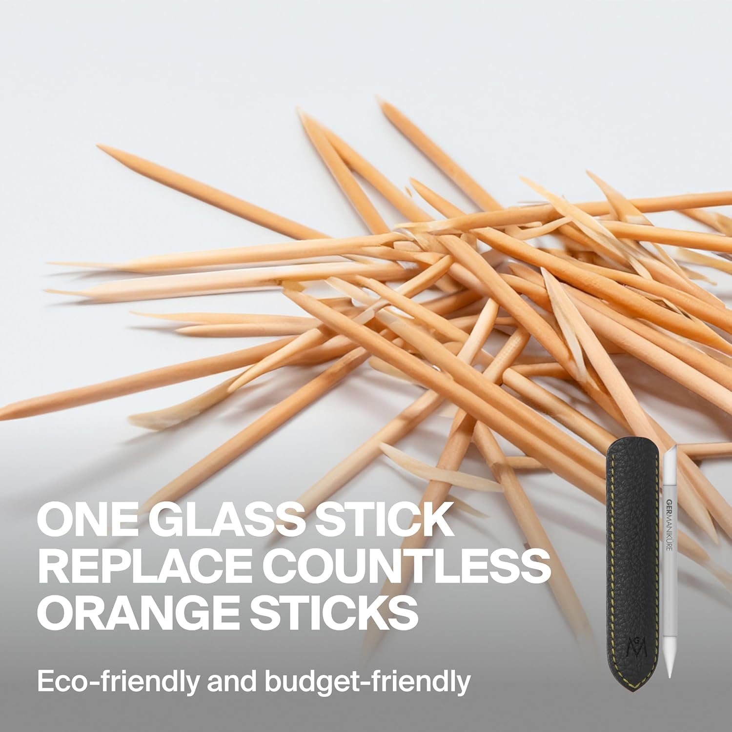 Glass Cuticle Stick - Ethically Made in Czech Republic - Cuticle Pusher & Remover, Callous & Dry Skin Fingertip File, Nail Shaper